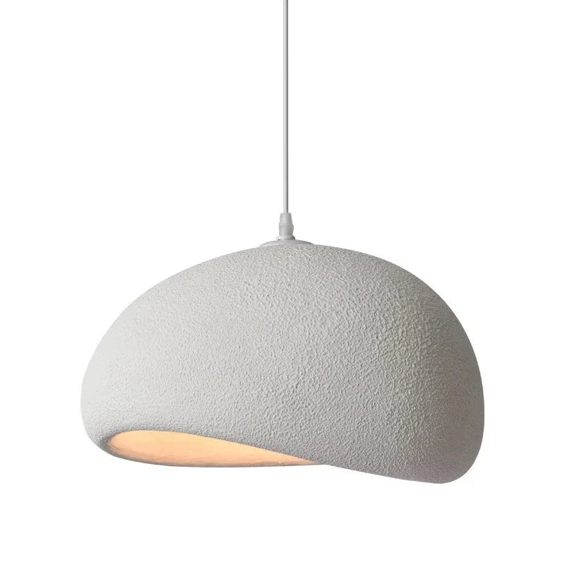 Suspension Design Organique Forme Galet - A Blanc