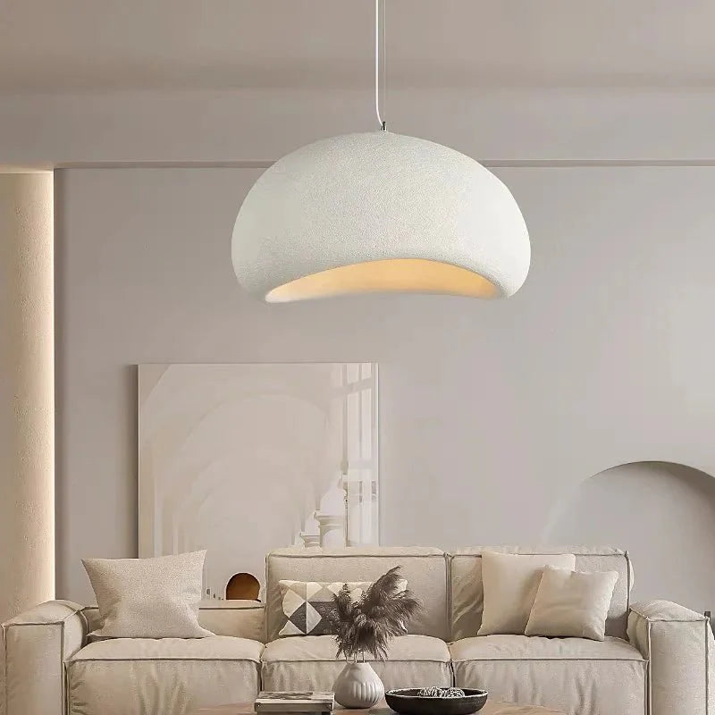 Suspension Design Organique Forme Galet - A Blanc