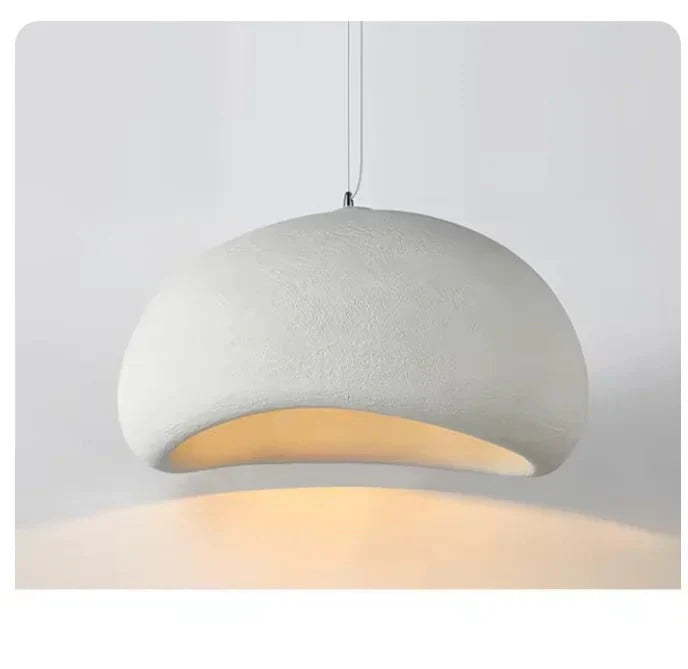 Suspension Design Organique Forme Galet - B Blanc