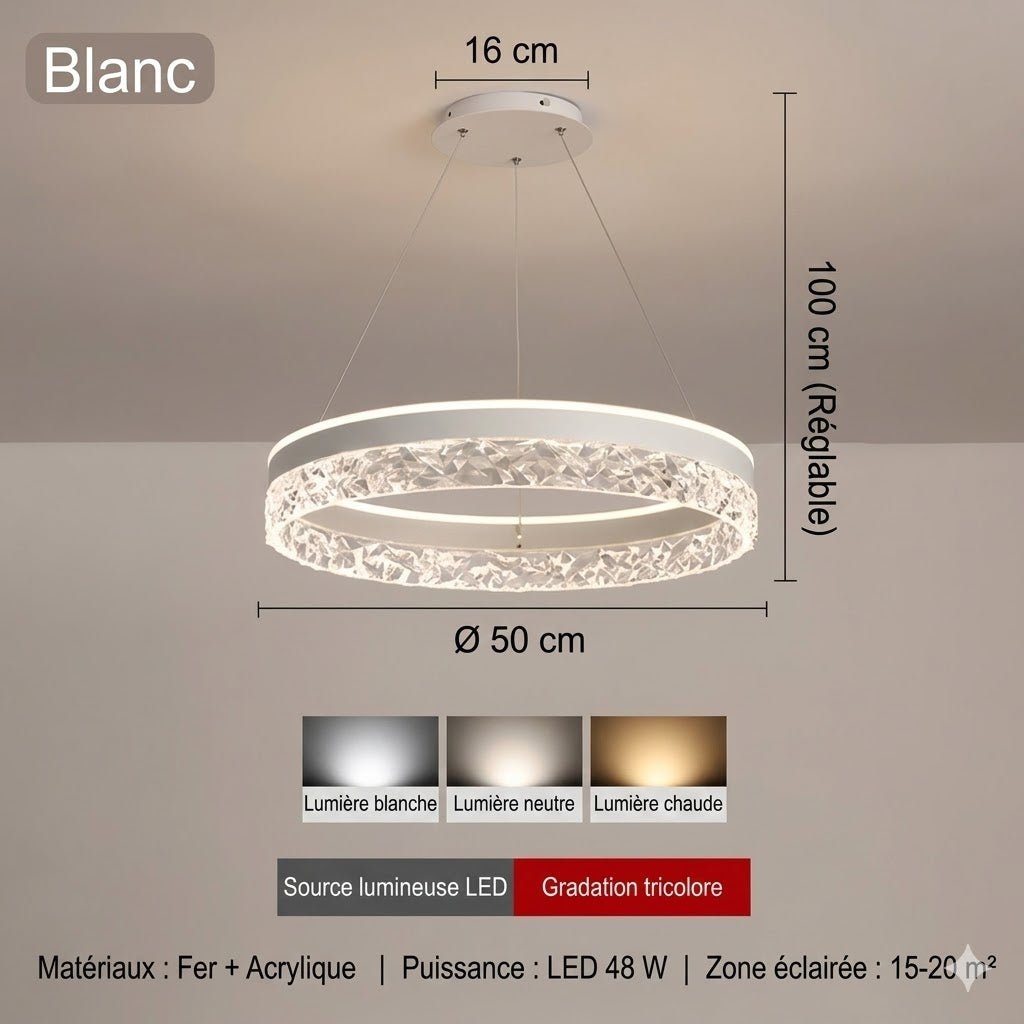 Suspension Halo Lumineux - Noir