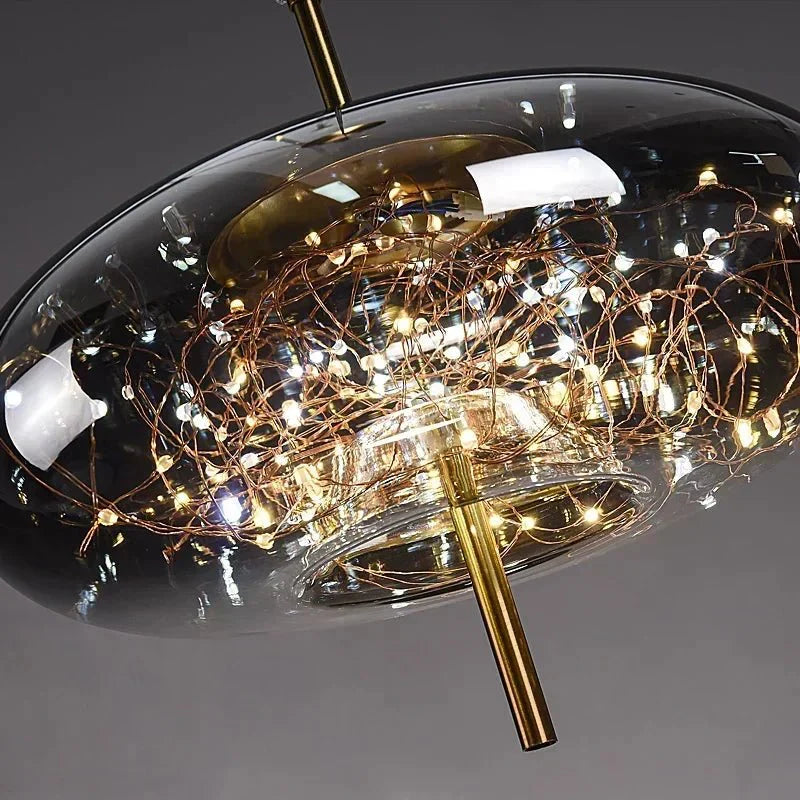 Suspension LED Boule de Cristal Ciel Étoilé Design - C