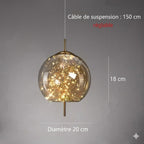 Suspension LED Boule de Cristal Ciel Étoilé Design - D