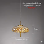 Suspension LED Boule de Cristal Ciel Étoilé Design - F
