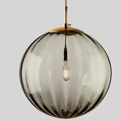 Suspension LED Boule en Verre Coloré - Gris