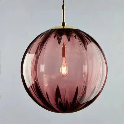 Suspension LED Boule en Verre Coloré - Rouge