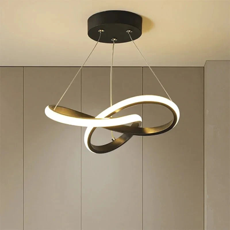 Suspension LED Design Moderne Forme Vague - Blanc
