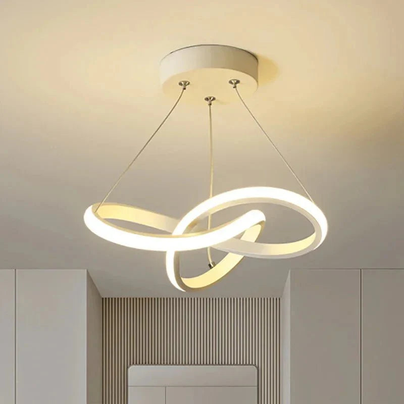 Suspension LED Design Moderne Forme Vague - Blanc