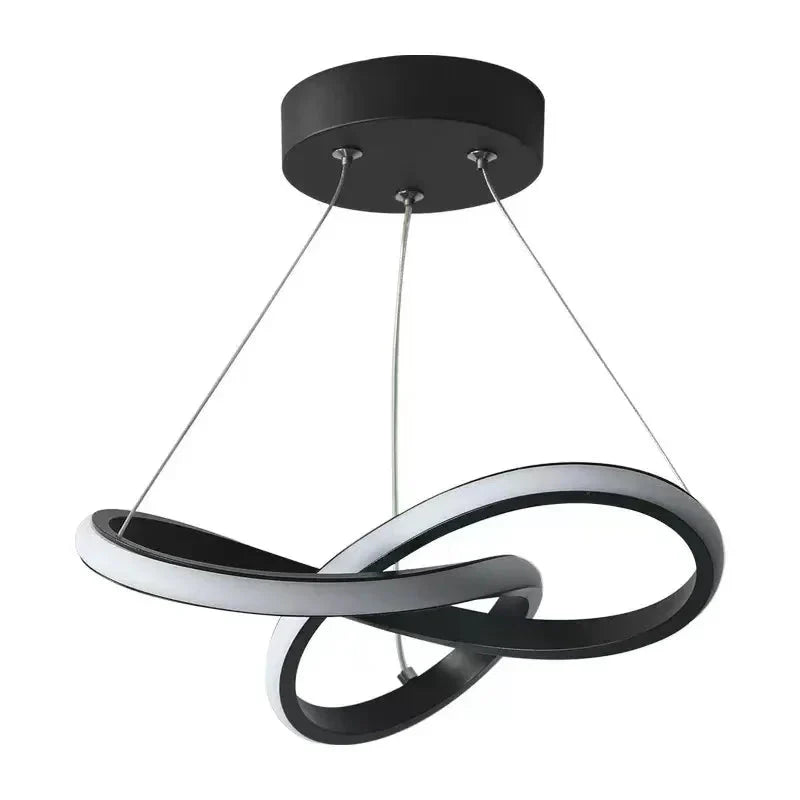 Suspension LED Design Moderne Forme Vague - Noir