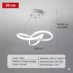 Suspension LED Design Moderne Forme Vague - Noir