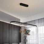 Suspension LED Moderne Ovale - Noir