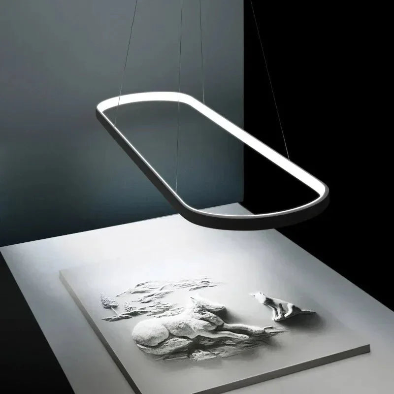 Suspension LED Moderne Ovale - Noir