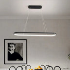 Suspension LED Moderne Ovale - Noir