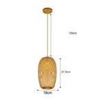Suspension Luminaire Bohème en Bambou et Rotin Tressé - 18cm - M