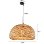 Suspension Luminaire Bohème en Bambou et Rotin Tressé - 26cm - H
