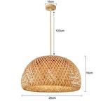 Suspension Luminaire Bohème en Bambou et Rotin Tressé - 26cm - M