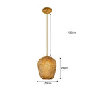 Suspension Luminaire Bohème en Bambou et Rotin Tressé - 32cm - M