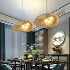 Suspension Luminaire Bohème en Bambou et Rotin Tressé - 36cm - M