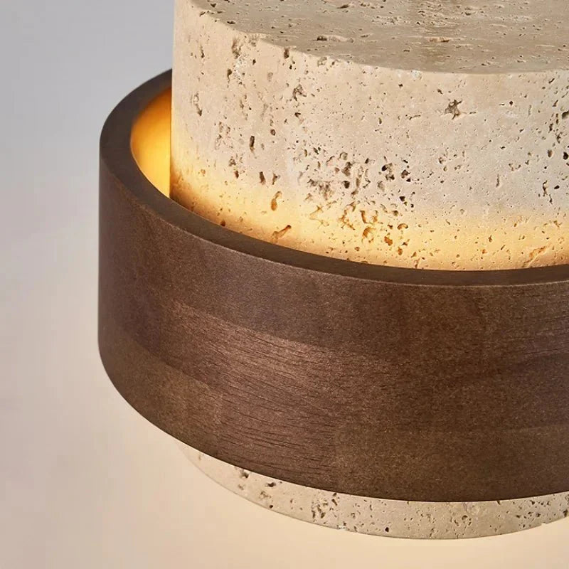 Suspension Luminaire Design Terrazzo et Bois -