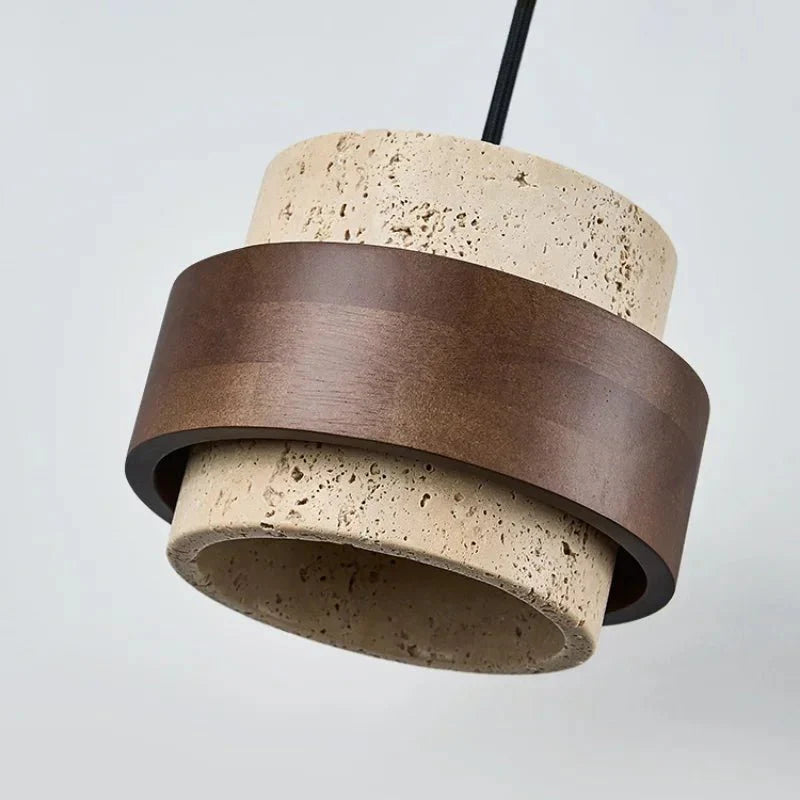 Suspension Luminaire Design Terrazzo et Bois -