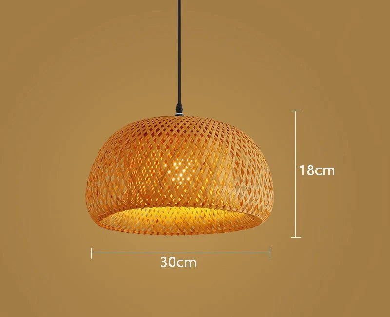 Suspension Luminaire en Bambou Tressé - A