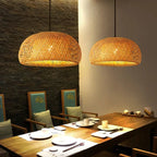 Suspension Luminaire en Bambou Tressé - A