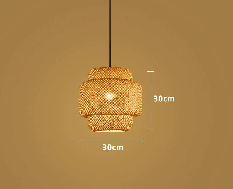 Suspension Luminaire en Bambou Tressé - B