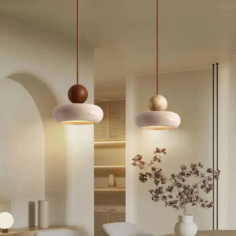 Suspension Luminaire en Pierre Design Wabi - Sabi - A