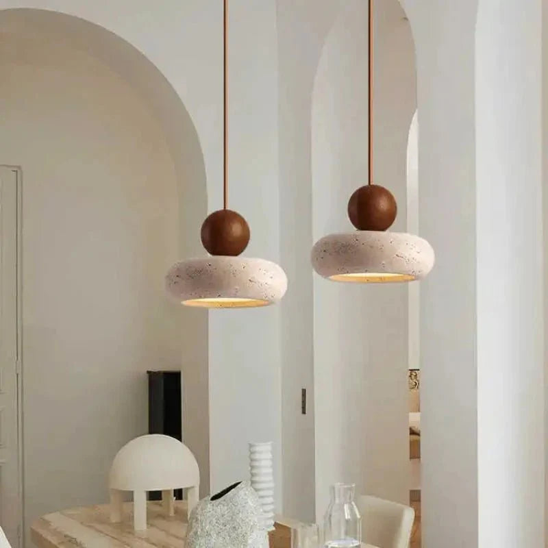 Suspension Luminaire en Pierre Design Wabi - Sabi - A