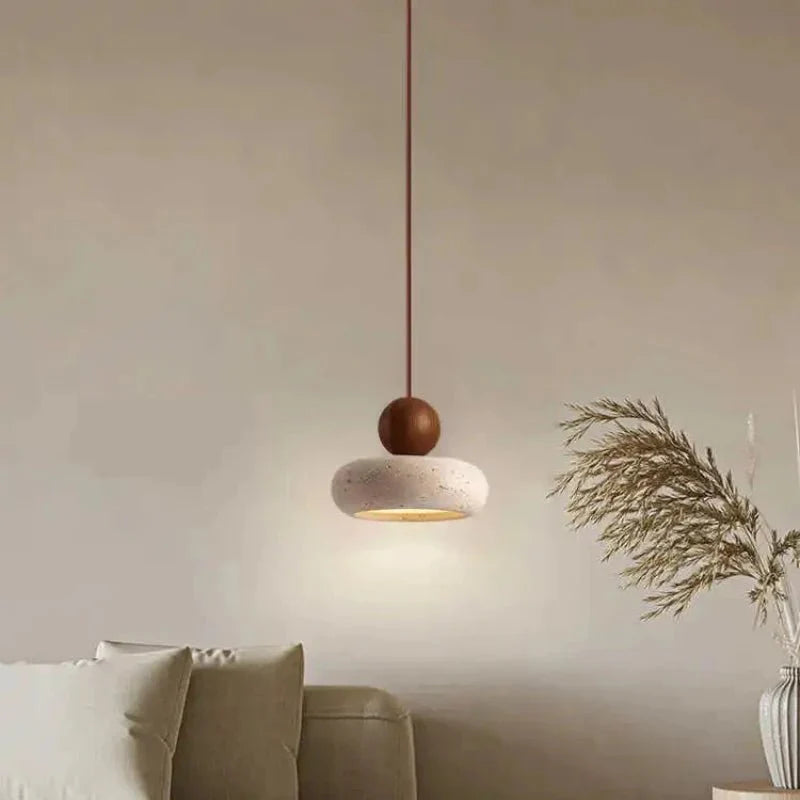 Suspension Luminaire en Pierre Design Wabi - Sabi - B