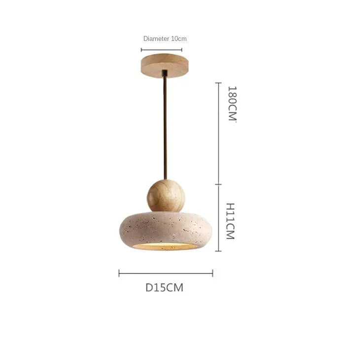 Suspension Luminaire en Pierre Design Wabi - Sabi - B