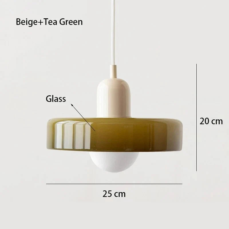 Suspension Luminaire en Verre Coloré Style Bauhaus - Marron 2