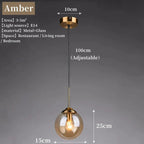 Suspension Luminaire Globe Verre Fumé et Laiton Vintage - Ambre