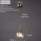 Suspension Luminaire Globe Verre Fumé et Laiton Vintage - Transparent