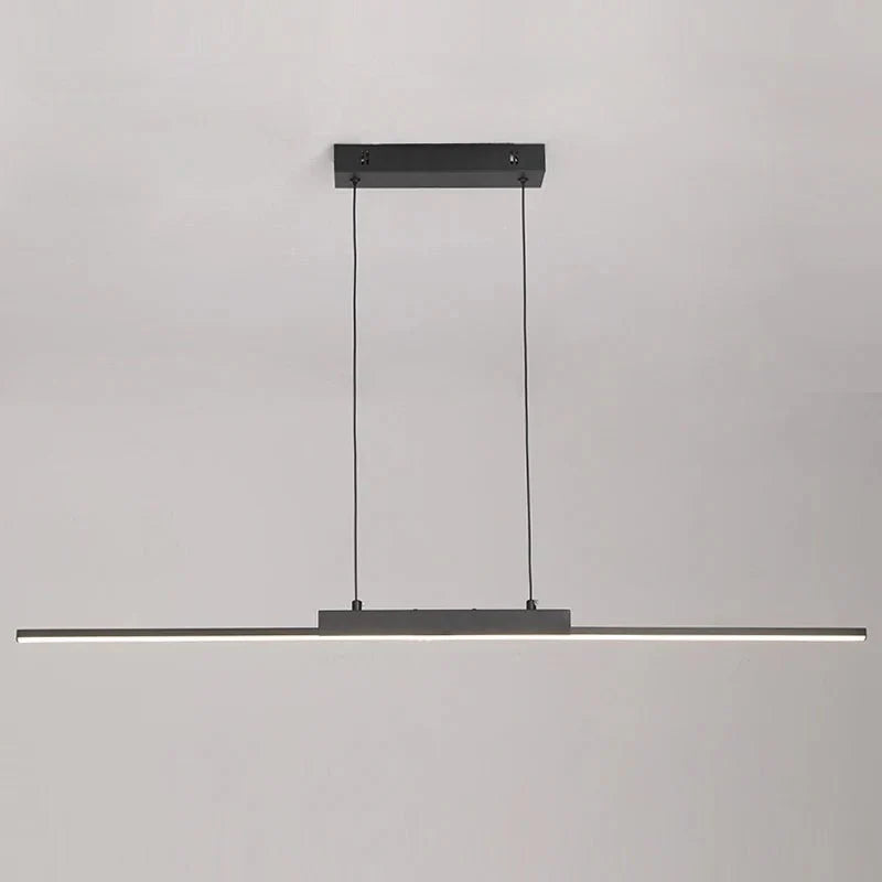 Suspension Luminaire Linéaire Noire Minimaliste - Blanc chaud