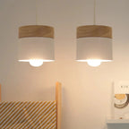 Suspension Luminaire Scandinave Bois et Métal Couleurs Pastel - Gris