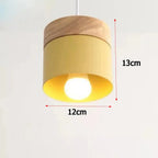 Suspension Luminaire Scandinave Bois et Métal Couleurs Pastel - Gris