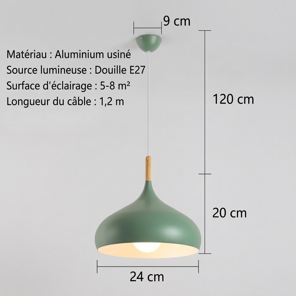 Suspension Luminaire Scandinave Dôme - Vert