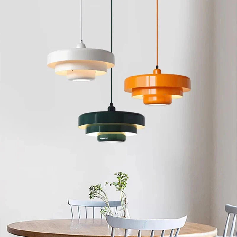 Suspension Luminaire Scandinave Multi - Couches - Rouge