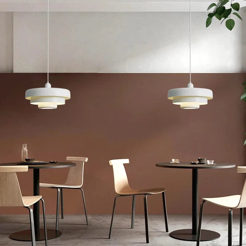 Suspension Luminaire Scandinave Multi - Couches - Rouge
