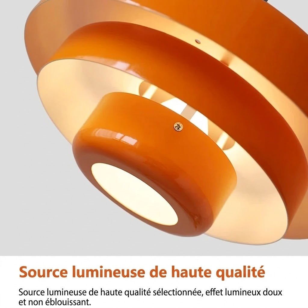 Suspension Luminaire Scandinave Multi - Couches - Rouge