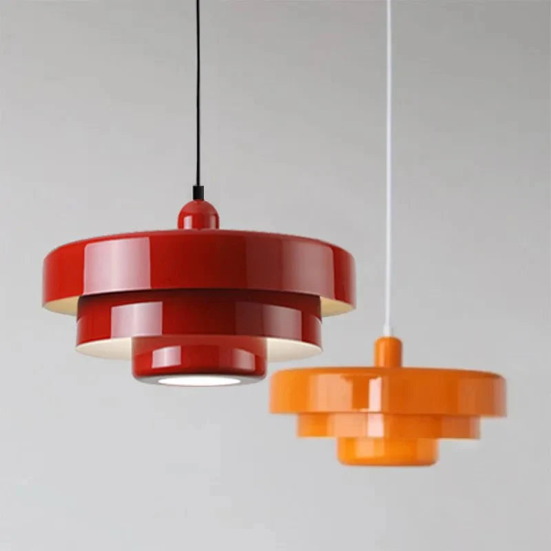 Suspension Luminaire Scandinave Multi - Couches - Rouge