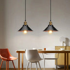 Suspension Luminaire Style Industrielle en Métal Noir - A