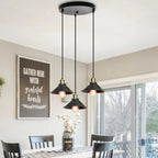 Suspension Luminaire Style Industrielle en Métal Noir - A