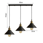 Suspension Luminaire Style Industrielle en Métal Noir - A
