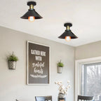 Suspension Luminaire Style Industrielle en Métal Noir - A