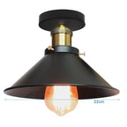 Suspension Luminaire Style Industrielle en Métal Noir - B