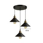 Suspension Luminaire Style Industrielle en Métal Noir - D