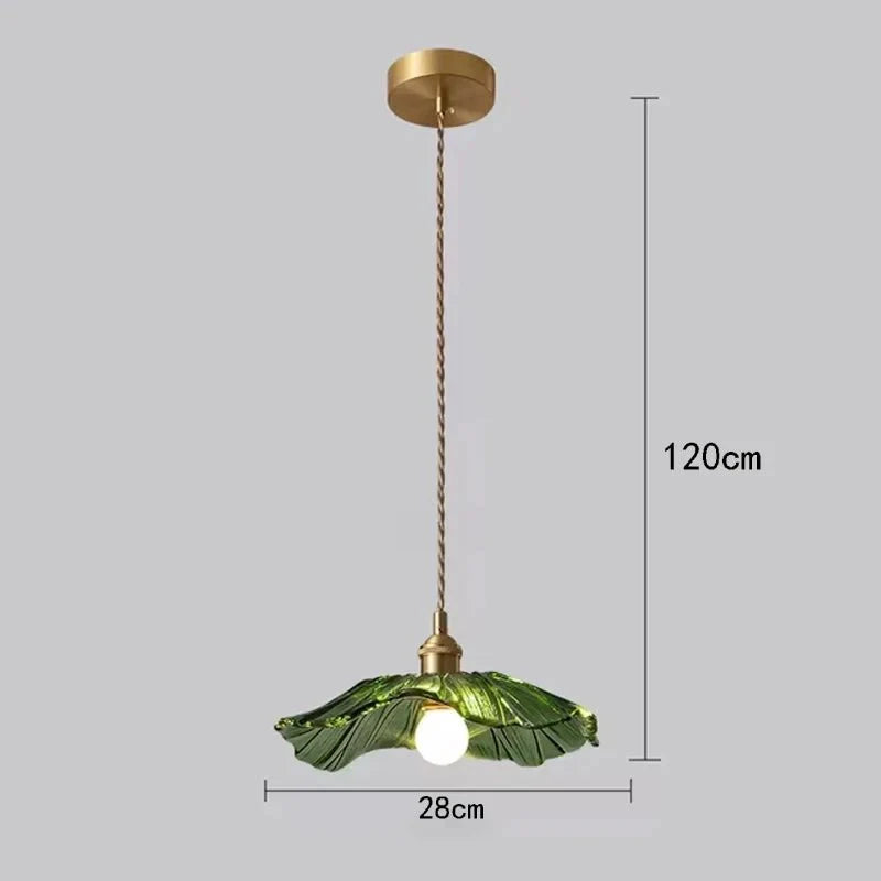 Suspension Luminaire Vintage en Verre Coloré Forme Fleur - B