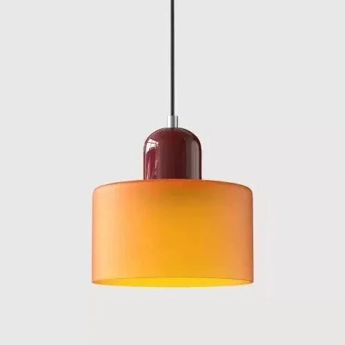 Suspension Luminaire Vintage en Verre Coloré Translucide - A