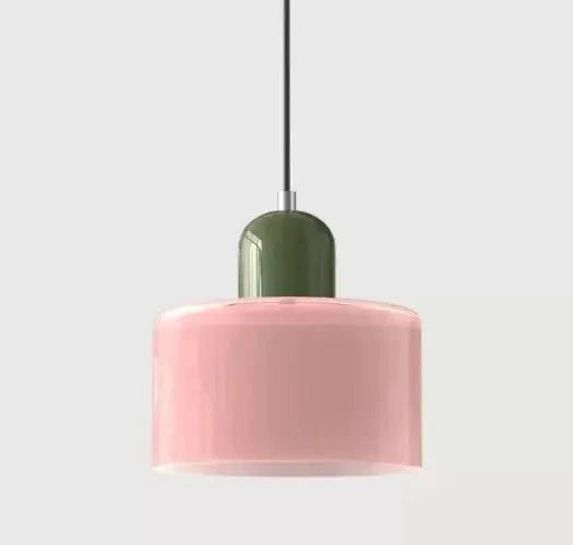 Suspension Luminaire Vintage en Verre Coloré Translucide - B